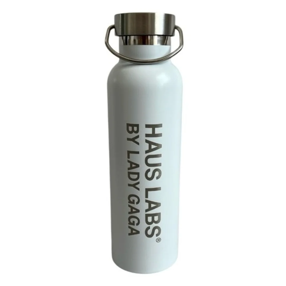 Haus Labs Lady Gaga White Stainless Steel Insulated Water Bottle New in Box